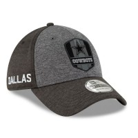 Men's Dallas Cowboys New Era Heather Gray/Heather Charcoal 2018 NFL Sideline Road Graphite 39THIRTY Flex Hat 3041368